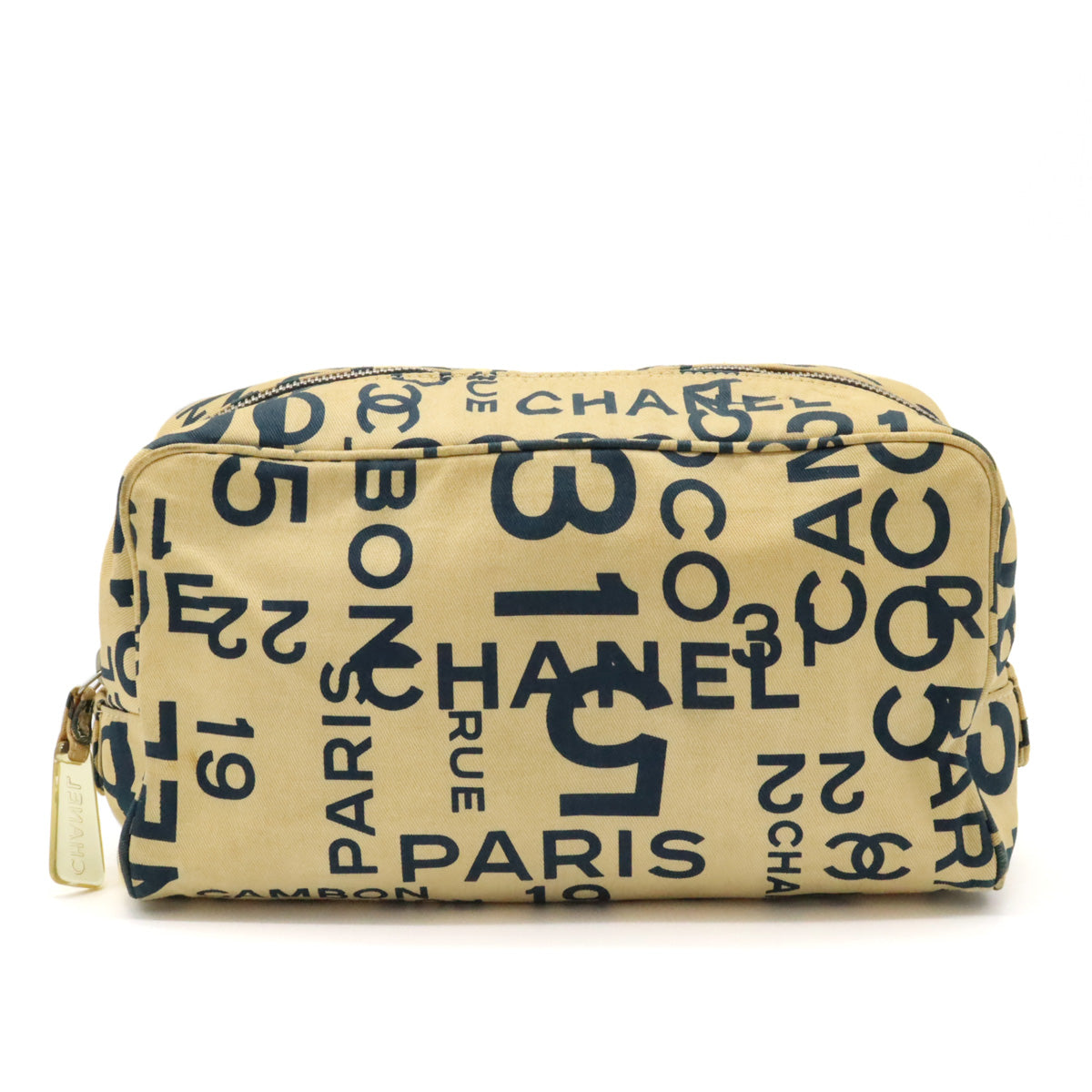 Chanel Canvas Bicy Line Multi Pouch Makeup Bag in Good Condition