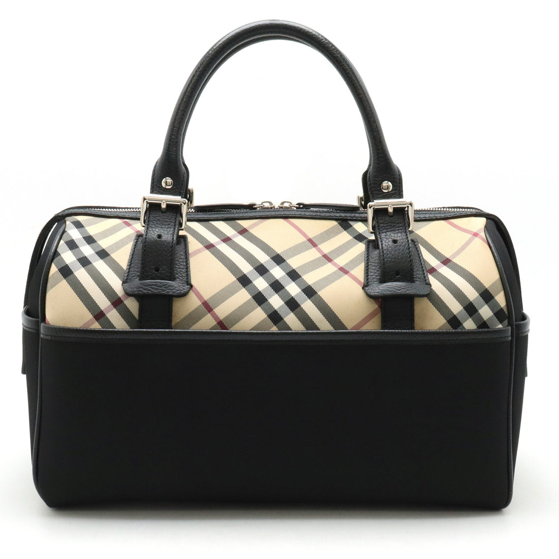 Burberry Nova Check Canvas/Leather Boston Handbag in Very Good Condition