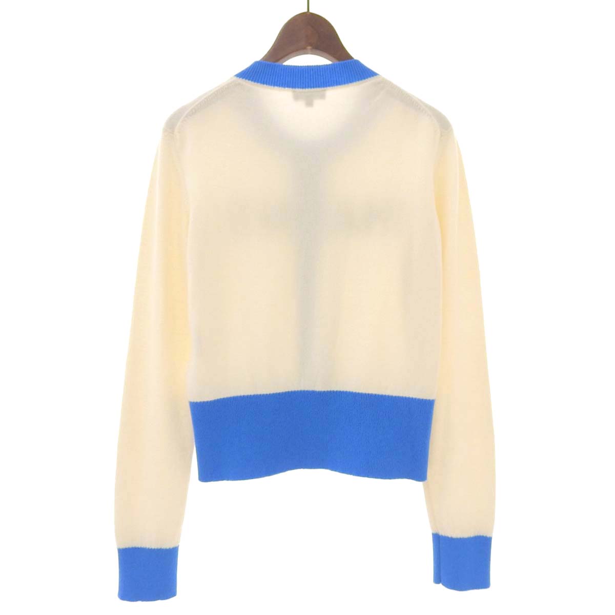 Chanel Cashmere Bicolor Cardigan Ivory Blue