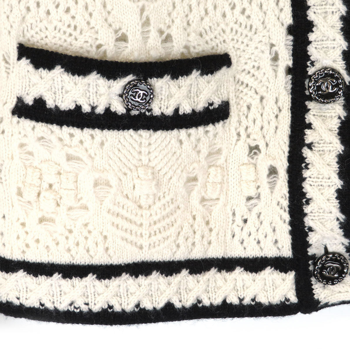 Chanel Cashmere Knit Cardigan Ivory