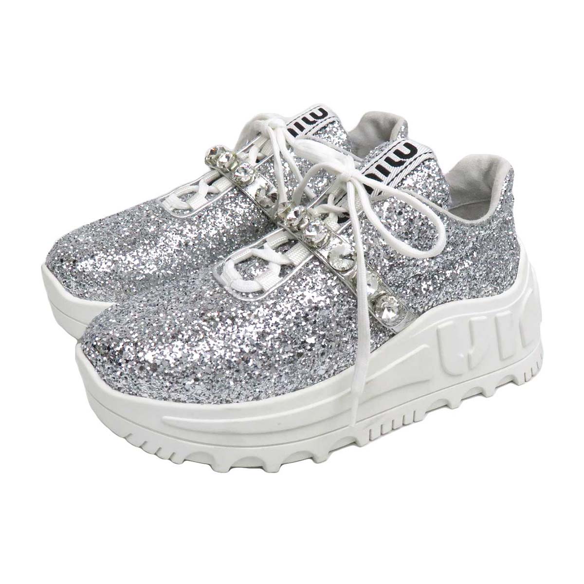 Miu Miu Glitter Fabric Sneakers 5E761C