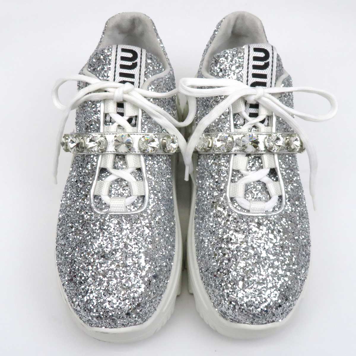 Miu Miu Glitter Fabric Sneakers 5E761C