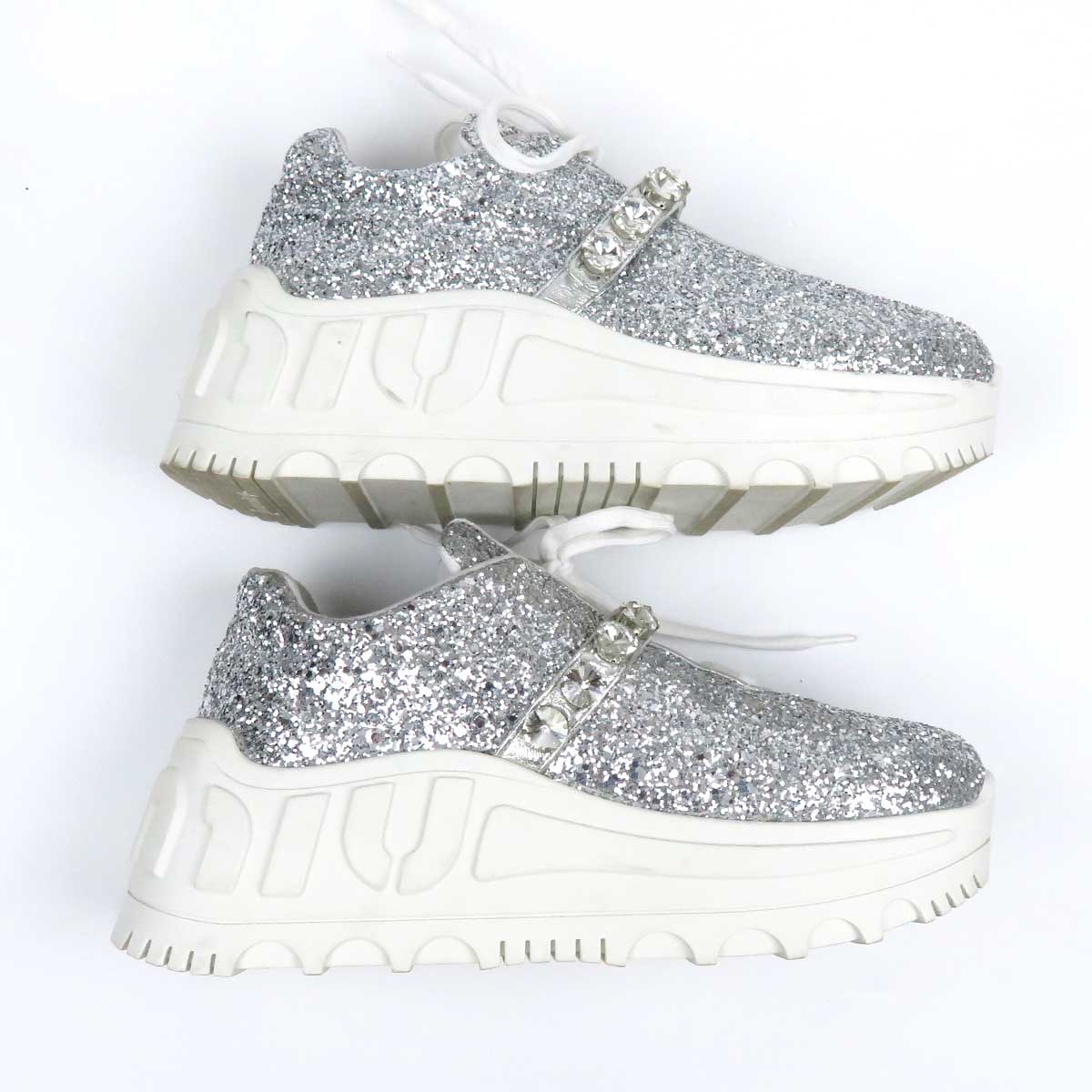 Miu Miu Glitter Fabric Sneakers 5E761C