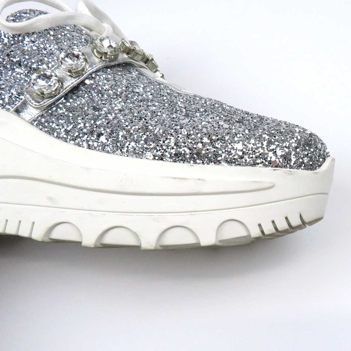 Miu Miu Glitter Fabric Sneakers 5E761C