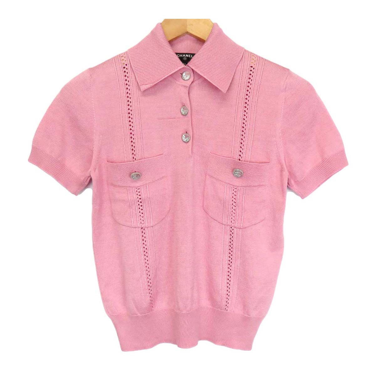 Chanel Silk Knit Polo Shirt P55702K07302