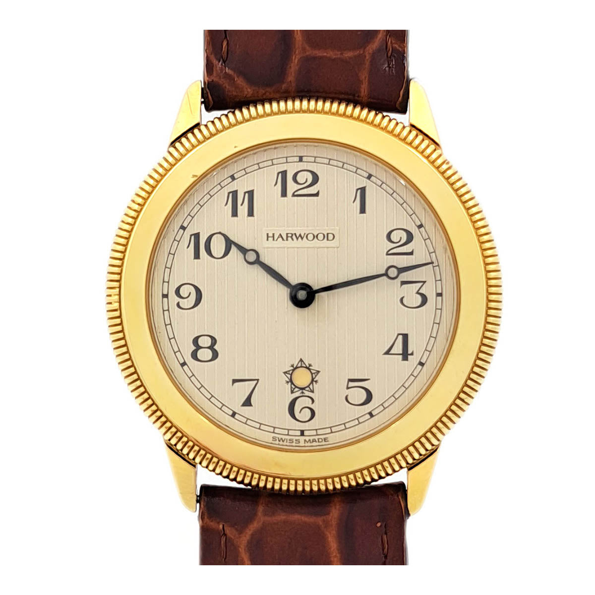 Yellow Gold Leather Automatic Watch 8510