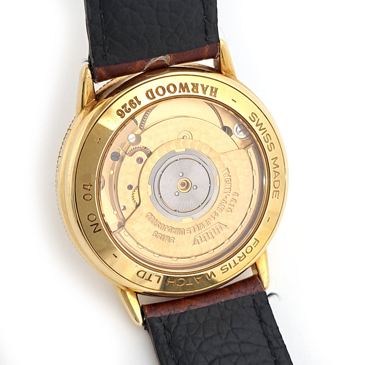 Yellow Gold Leather Automatic Watch 8510