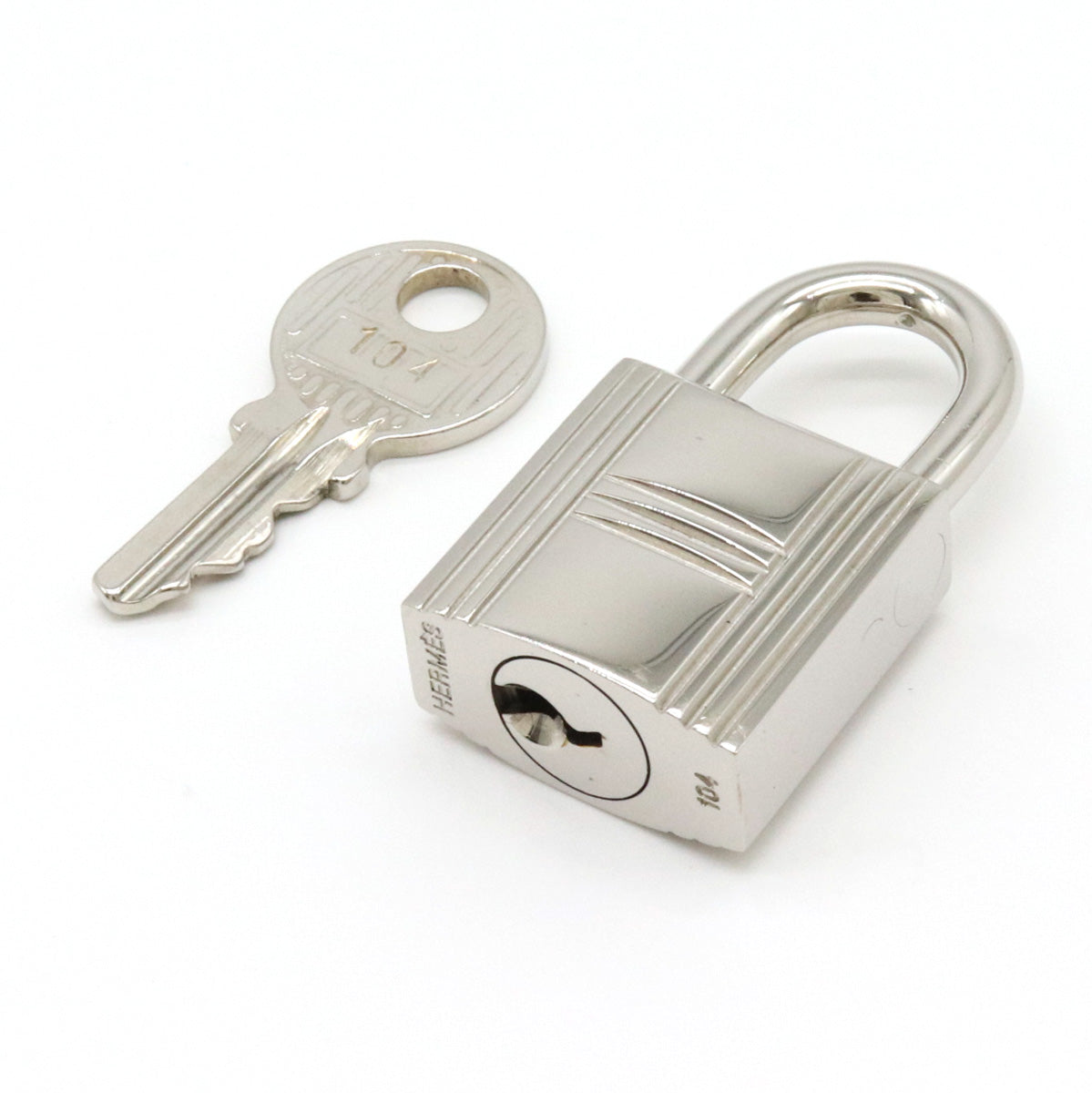 Hermes Metal Cadena Padlock with Key in Pristine Condition