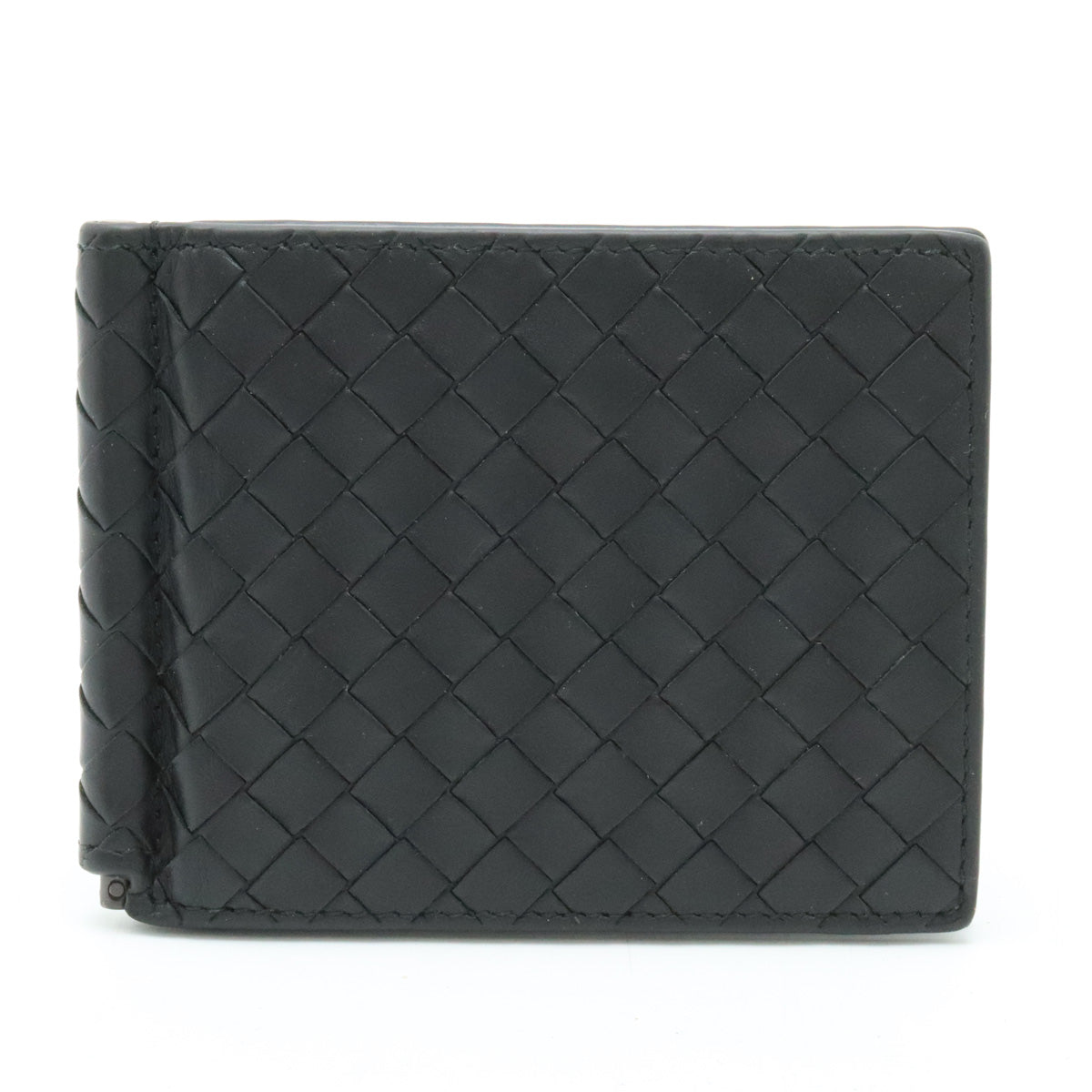 Bottega Veneta Leather Intrecciato Money Clip Wallet