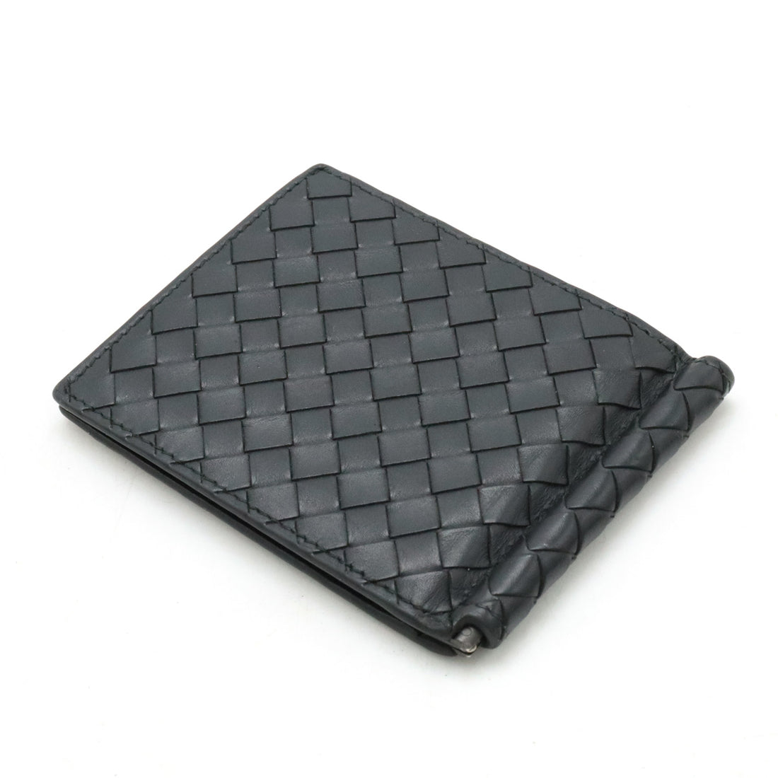 Bottega Veneta Leather Intrecciato Money Clip Wallet