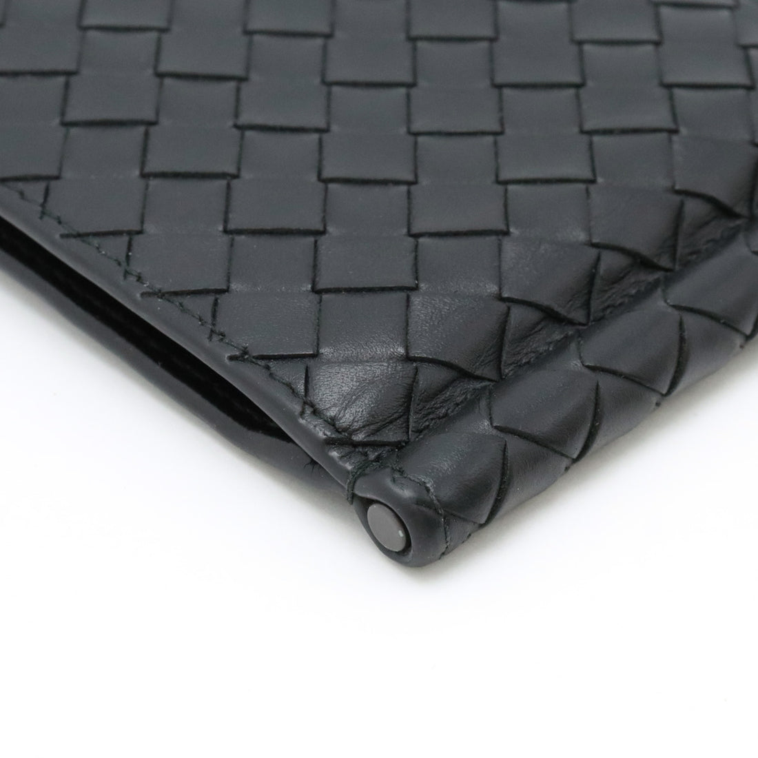 Bottega Veneta Leather Intrecciato Money Clip Wallet