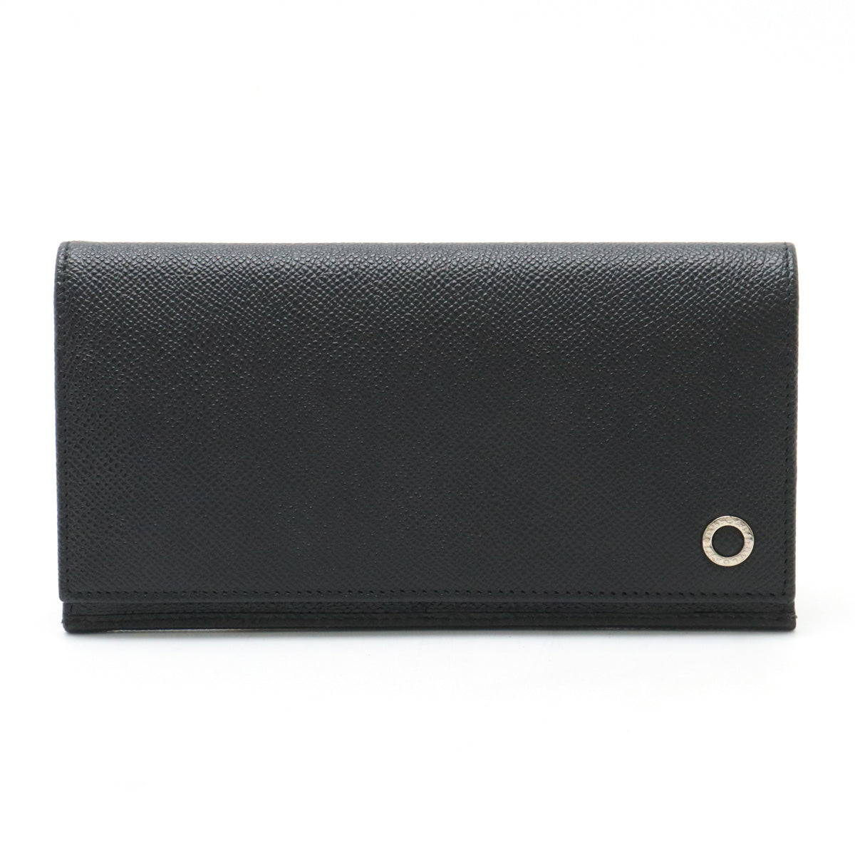 Bvlgari Grain Leather Large Bifold Wallet Black