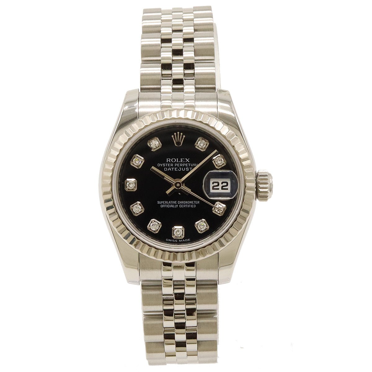 Rolex Datejust Roulette Black Dial 179174G Watch