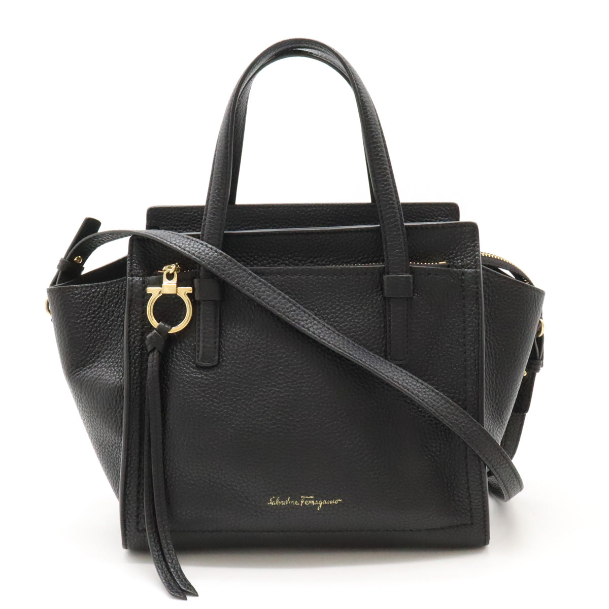 Salvatore Ferragamo Leather AMY Gancini Tote Bag 21F478