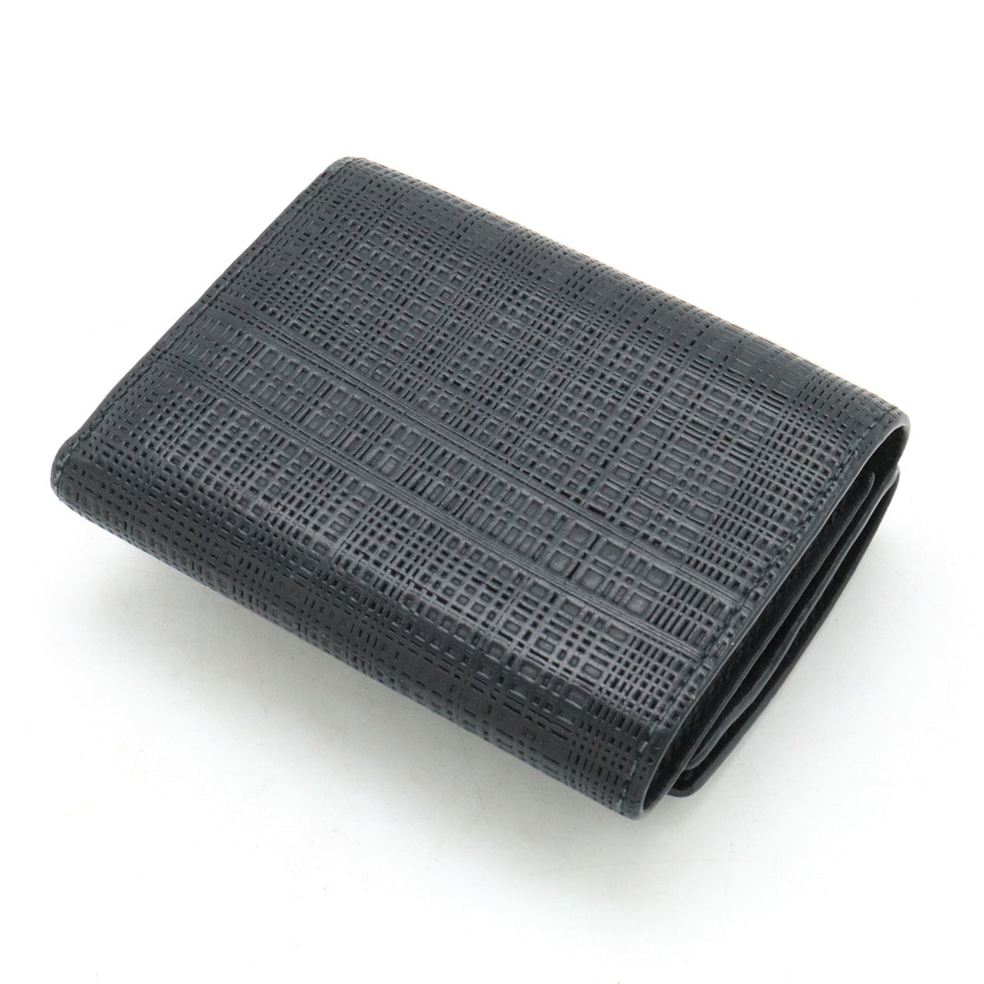 Loewe Anagram Linen Trifold Leather Wallet Black