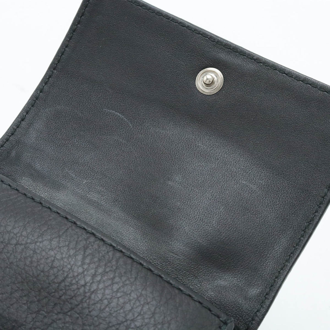 Loewe Anagram Linen Trifold Leather Wallet Black