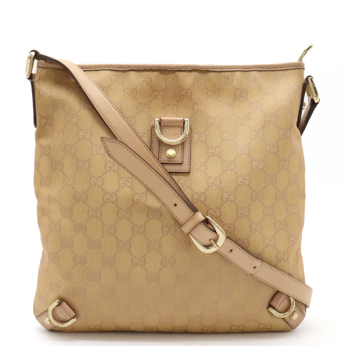 Gucci GG Canvas Leather Shoulder Bag Metallic Gold