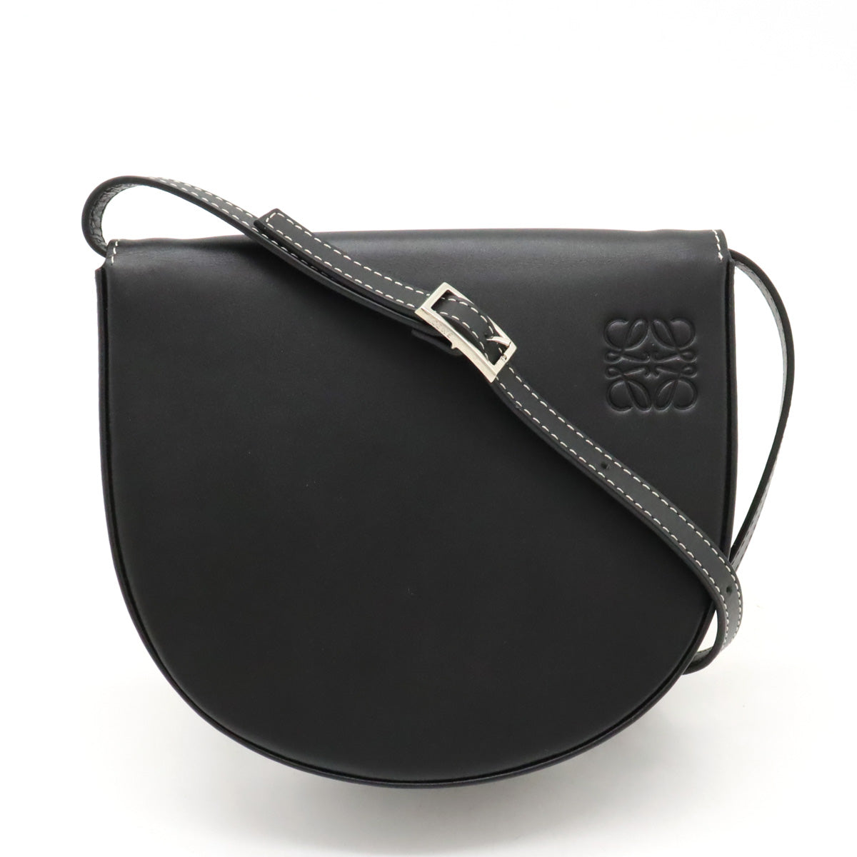 Loewe Leather Anagram Heel Bag Shoulder Bag 2WAY Black in Great Condition