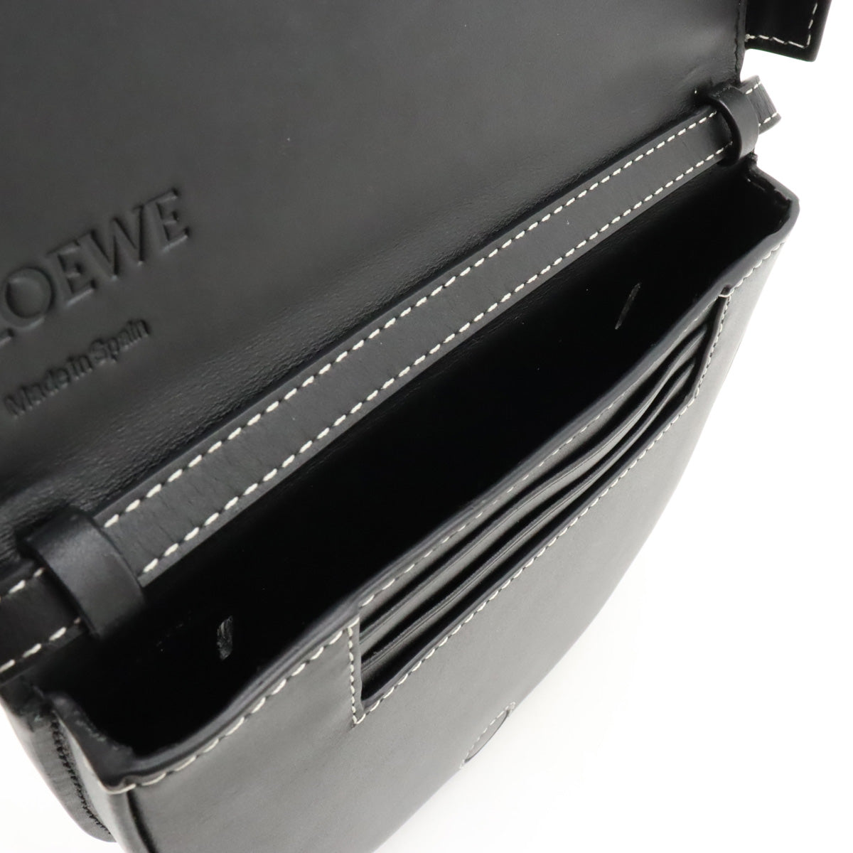 Loewe Leather Anagram Heel Bag Shoulder Bag 2WAY Black in Great Condition