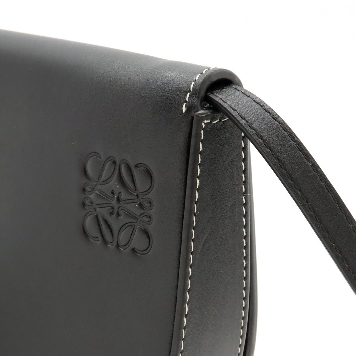 Loewe Leather Anagram Heel Bag Shoulder Bag 2WAY Black in Great Condition