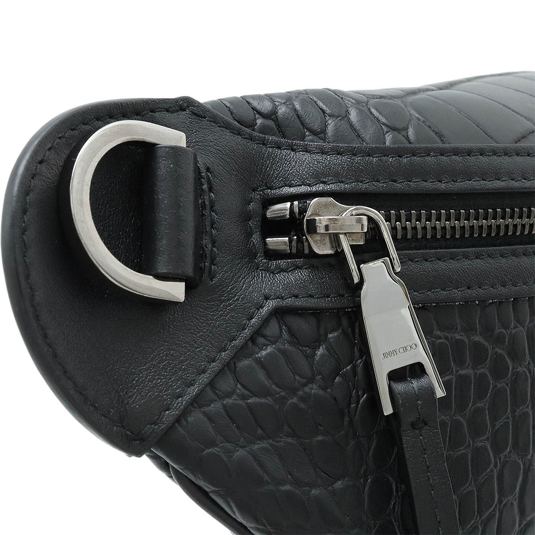 Jimmy Choo Croc-Embossed Leather Waist Bag