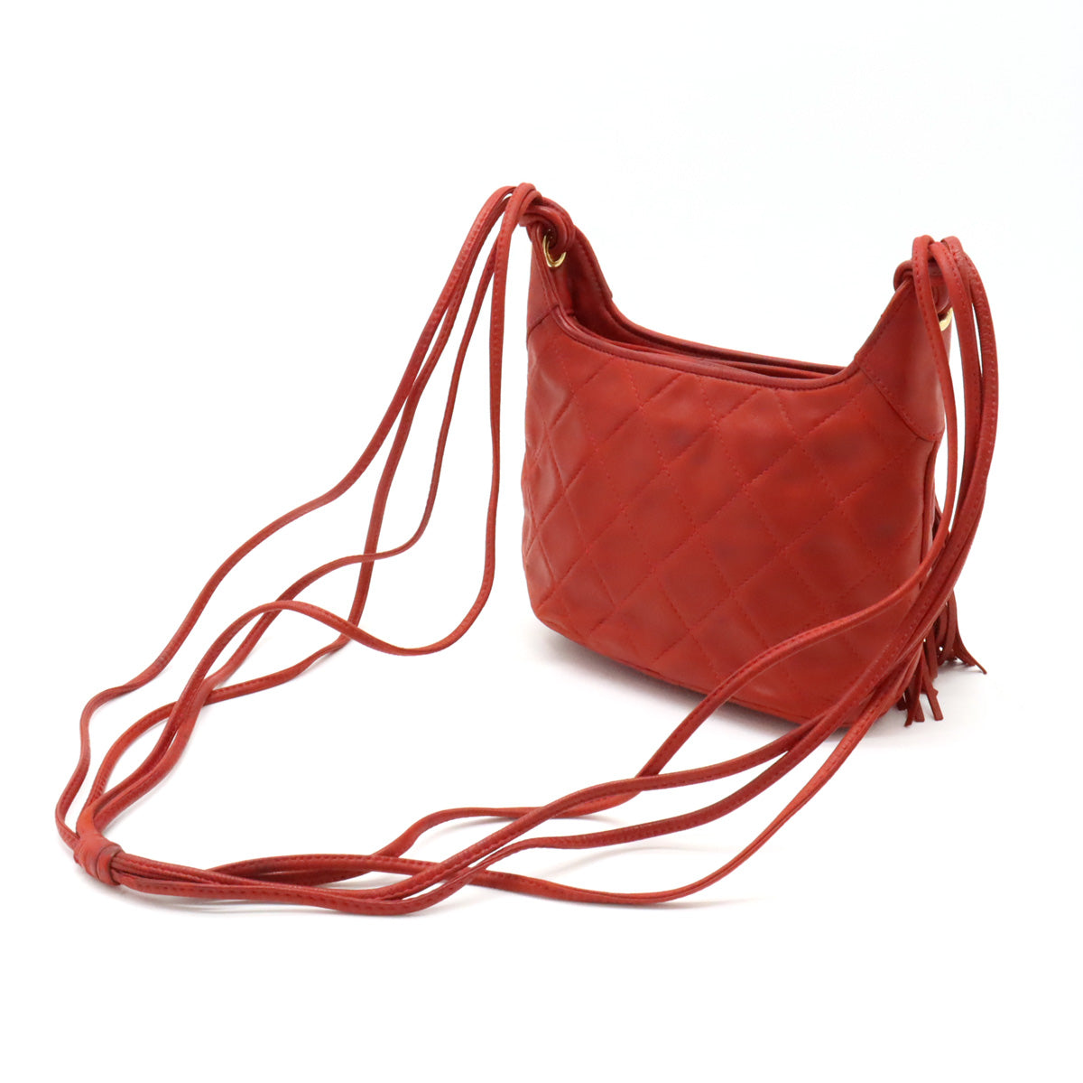 Chanel Matelasse Lambskin Shoulder Bag Red