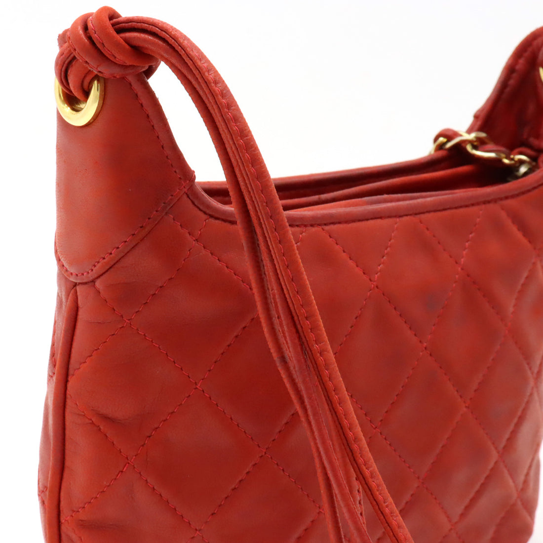 Chanel Matelasse Lambskin Shoulder Bag Red