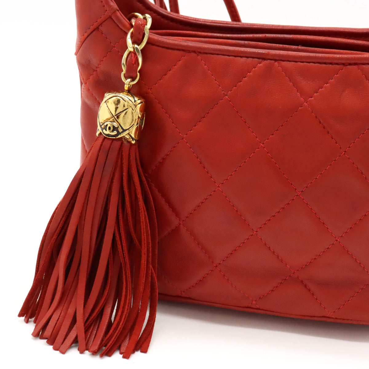 Chanel Matelasse Lambskin Shoulder Bag Red