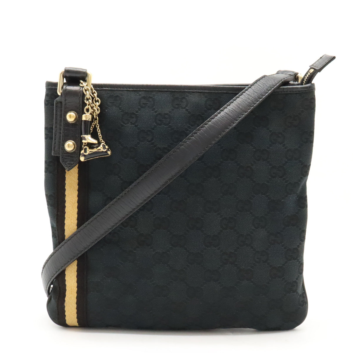 Gucci GG Canvas Leather Shoulder Bag 144388