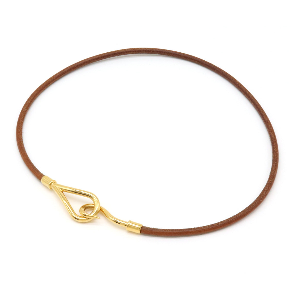 Hermes Leather Metal Jumbo Choker Necklace