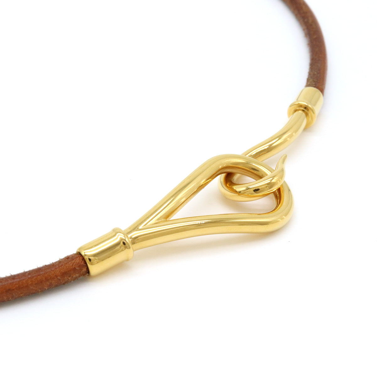 Hermes Leather Metal Jumbo Choker Necklace