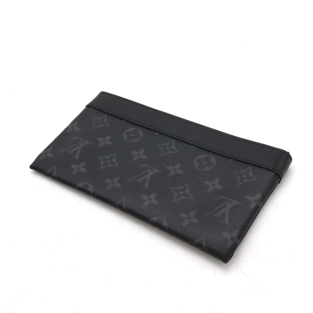 Louis Vuitton Monogram Eclipse Pochette Discovery PM Clutch Bag Black Gray M44323