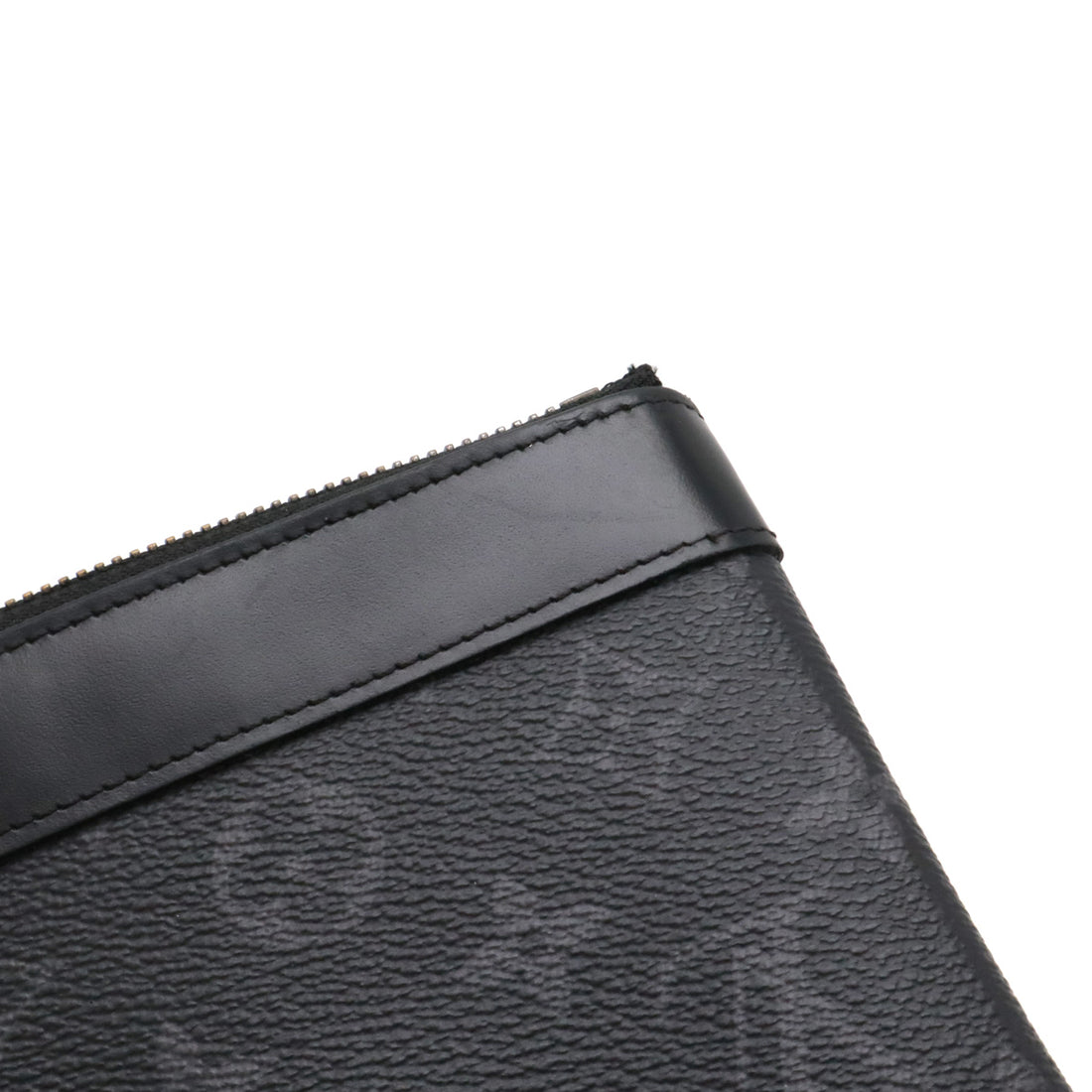 Louis Vuitton Monogram Eclipse Pochette Discovery PM Clutch Bag Black Gray M44323