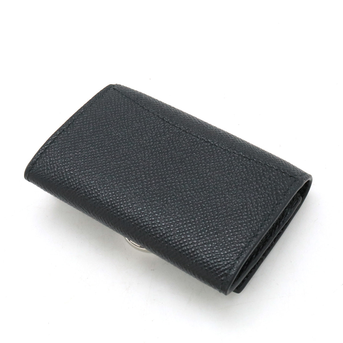 Bvlgari Grain Leather Logo Clip Coin Case Black in Pristine Condition