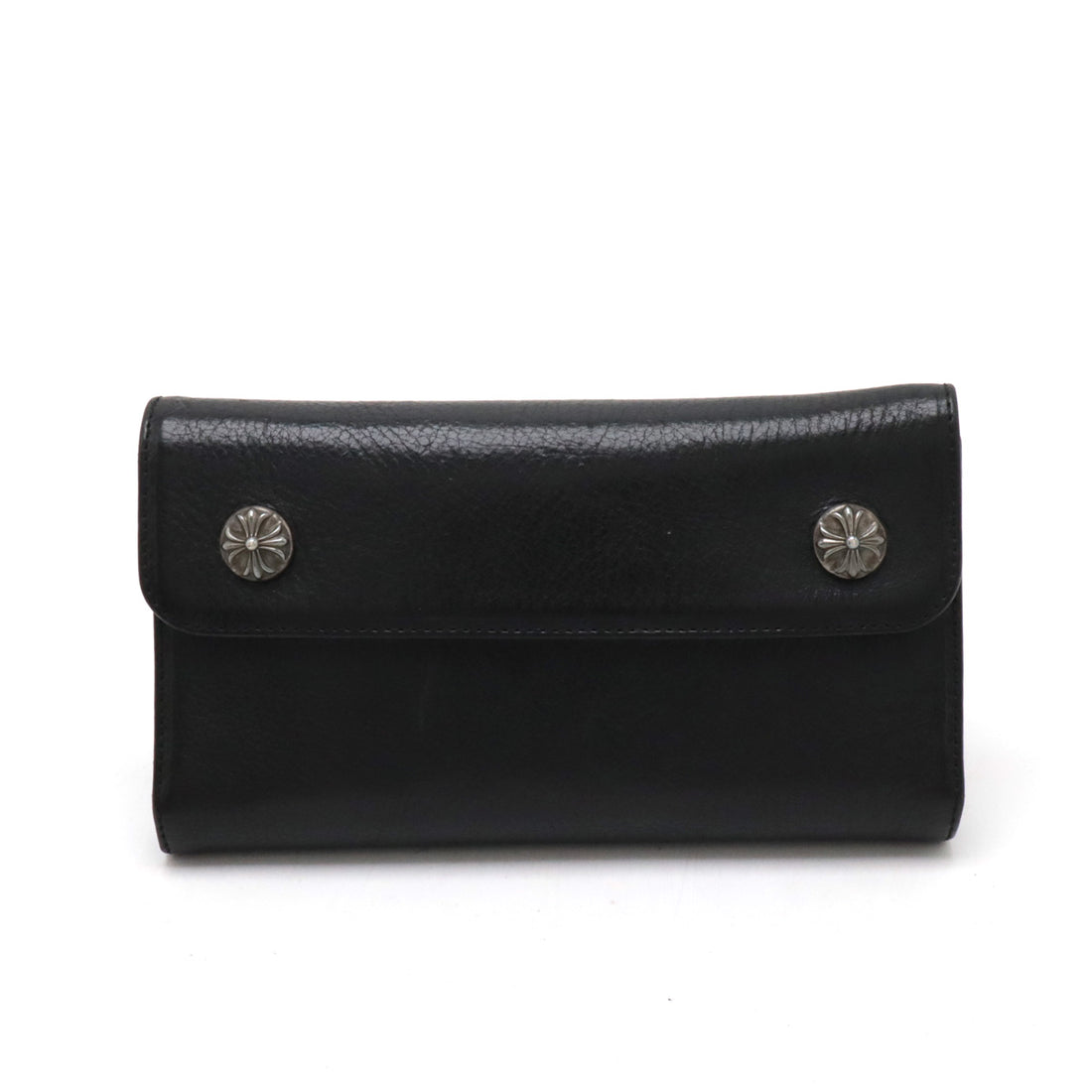 CHROME HEARTS Leather Wave Wallet Black