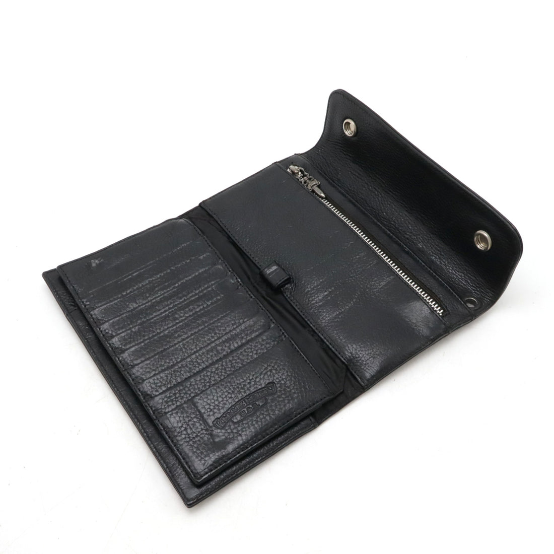 CHROME HEARTS Leather Wave Wallet Black