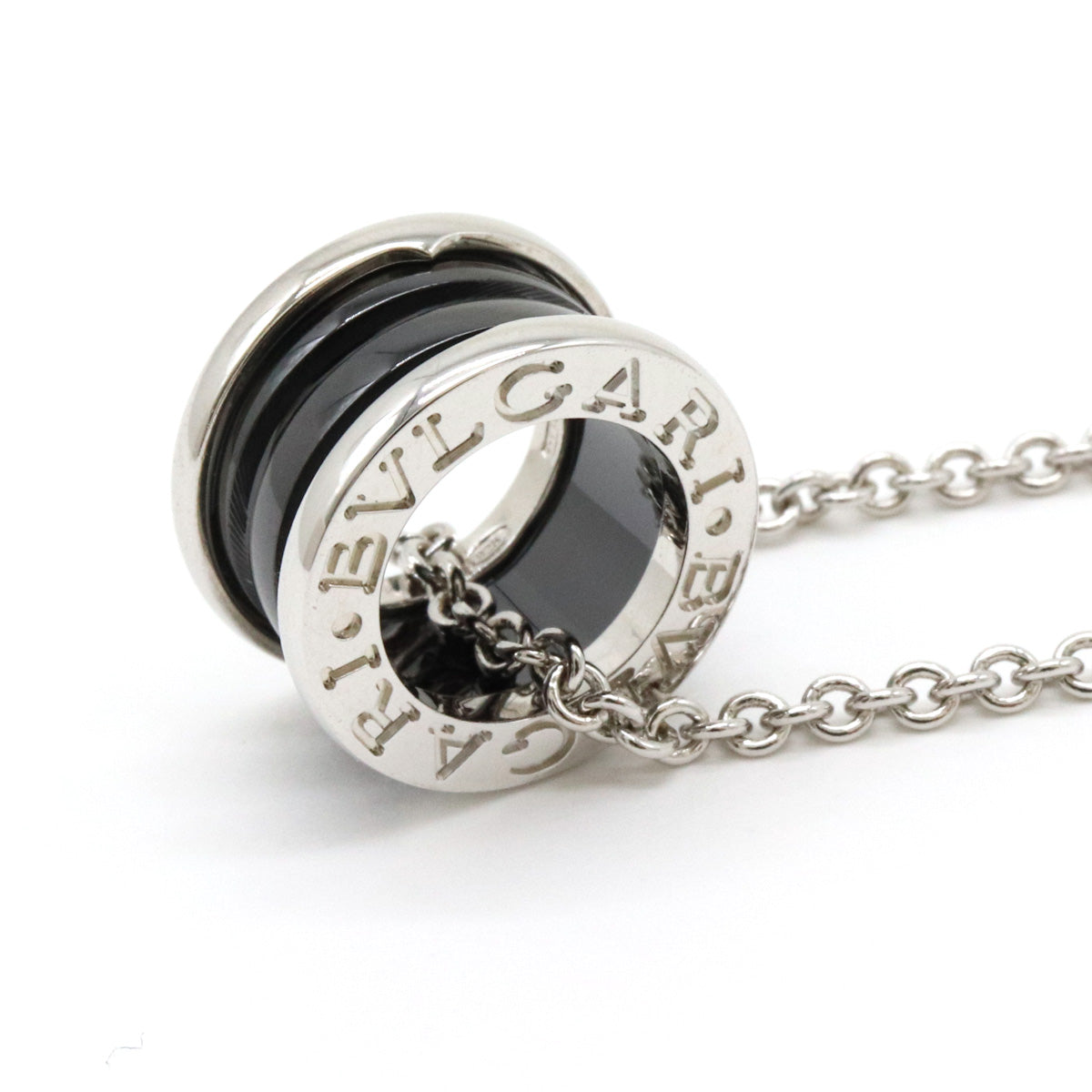 Bvlgari B-zero1 Necklace SV925 Black Ceramic 349634 in Pristine Condition