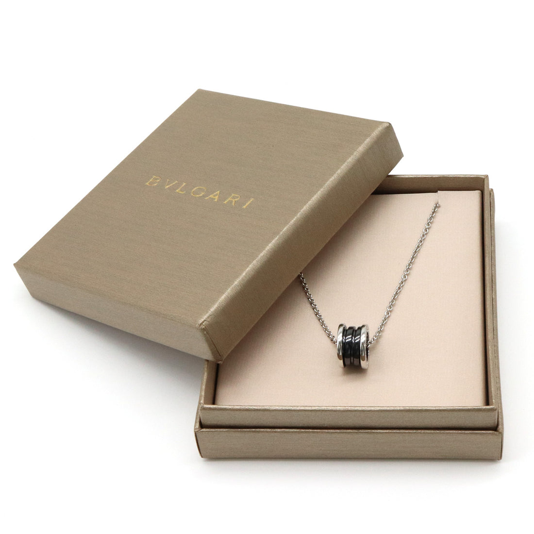 Bvlgari B-zero1 Necklace SV925 Black Ceramic