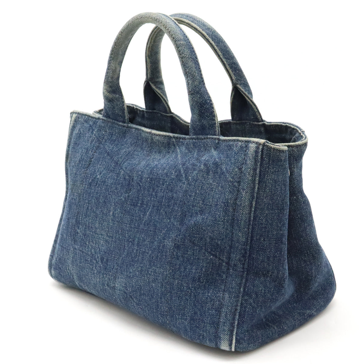 Prada Denim Bijou Studs CANAPA Tote Bag 1BG439 in Good Condition