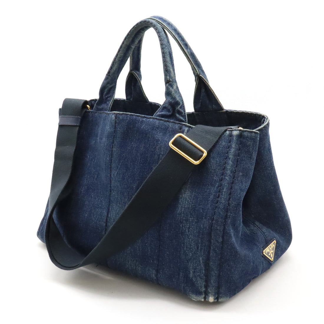 Prada Denim Canvas Canapa Tote Bag