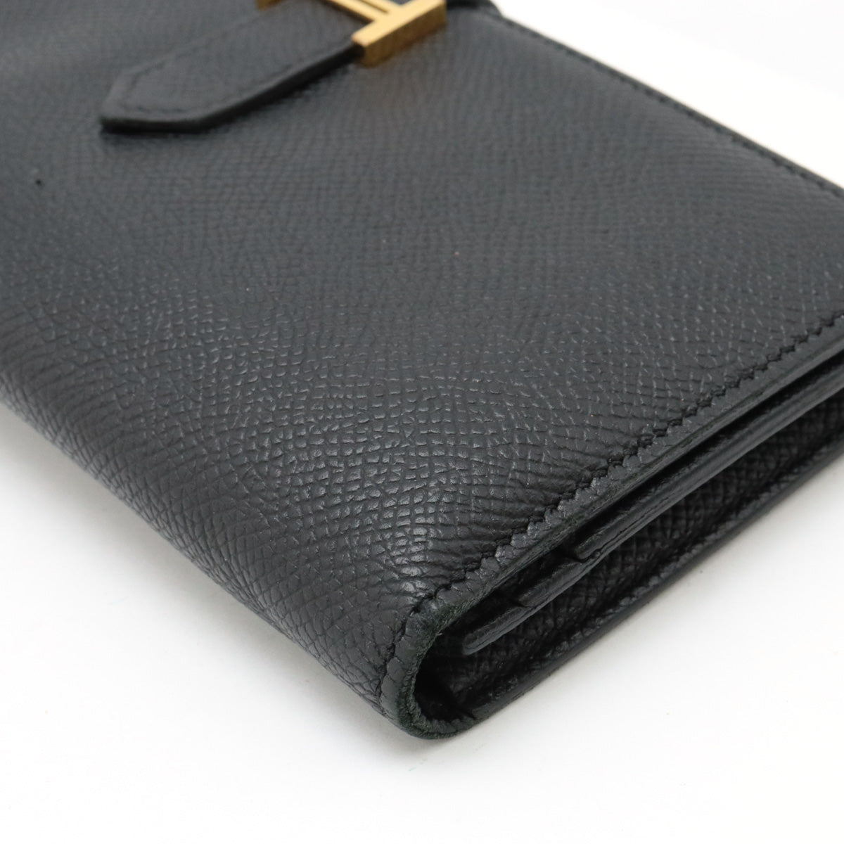 Hermes Bearn Souffle Leather Wallet Black