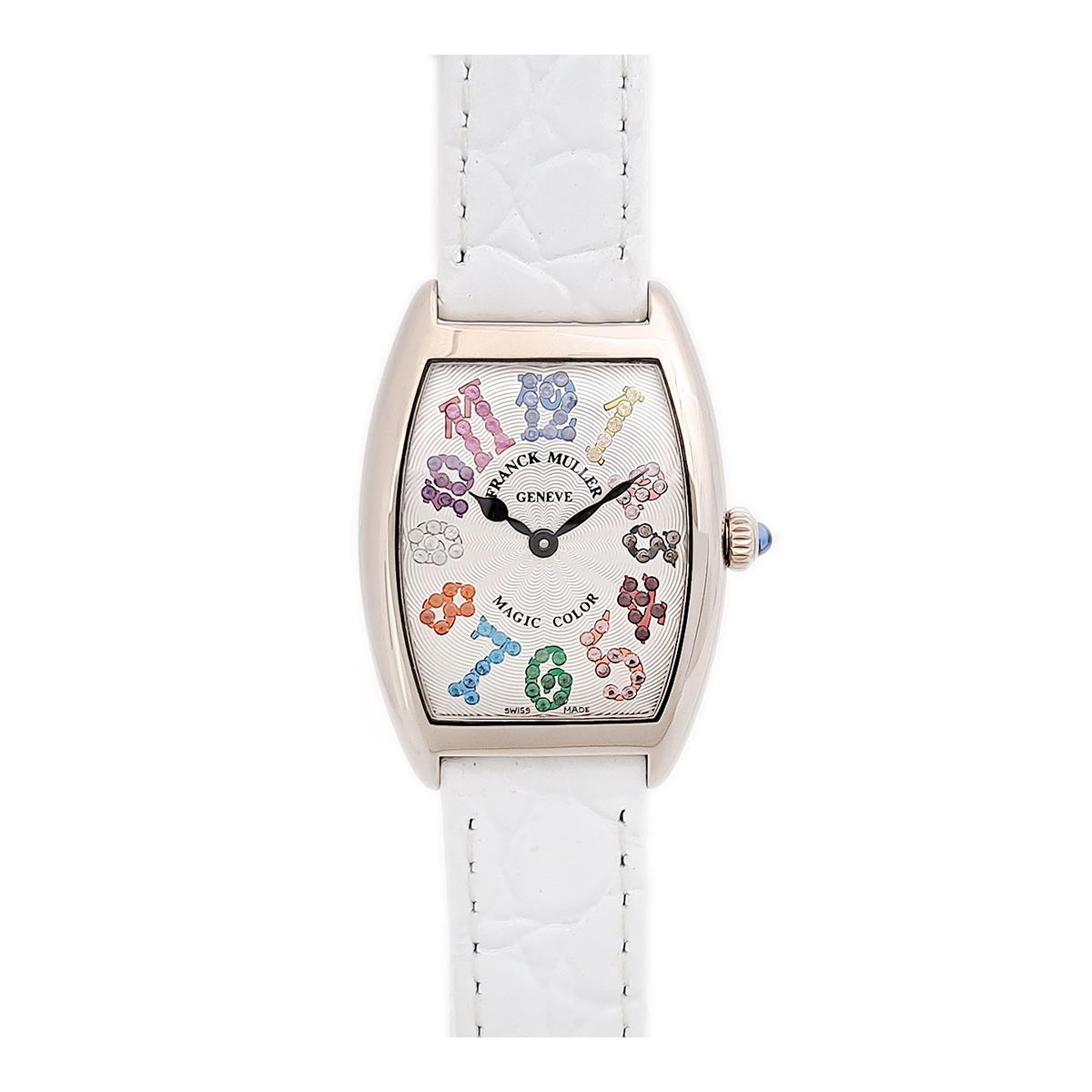 Franck Muller White Gold Leather Quartz Watch