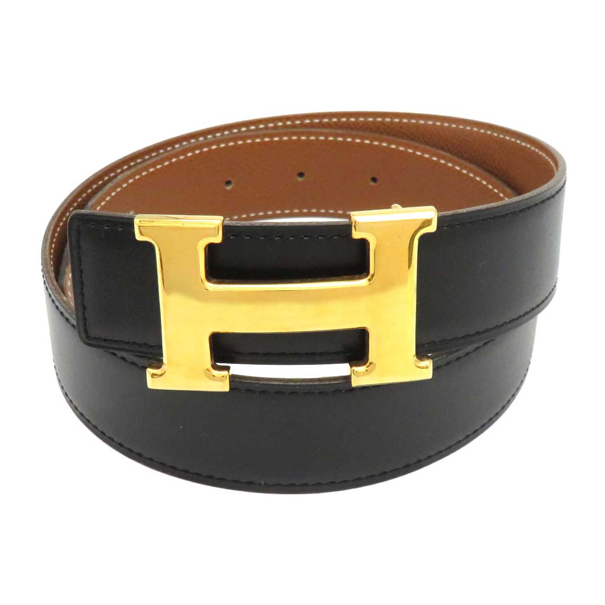 Hermes Reversible Leather Belt Black Brown