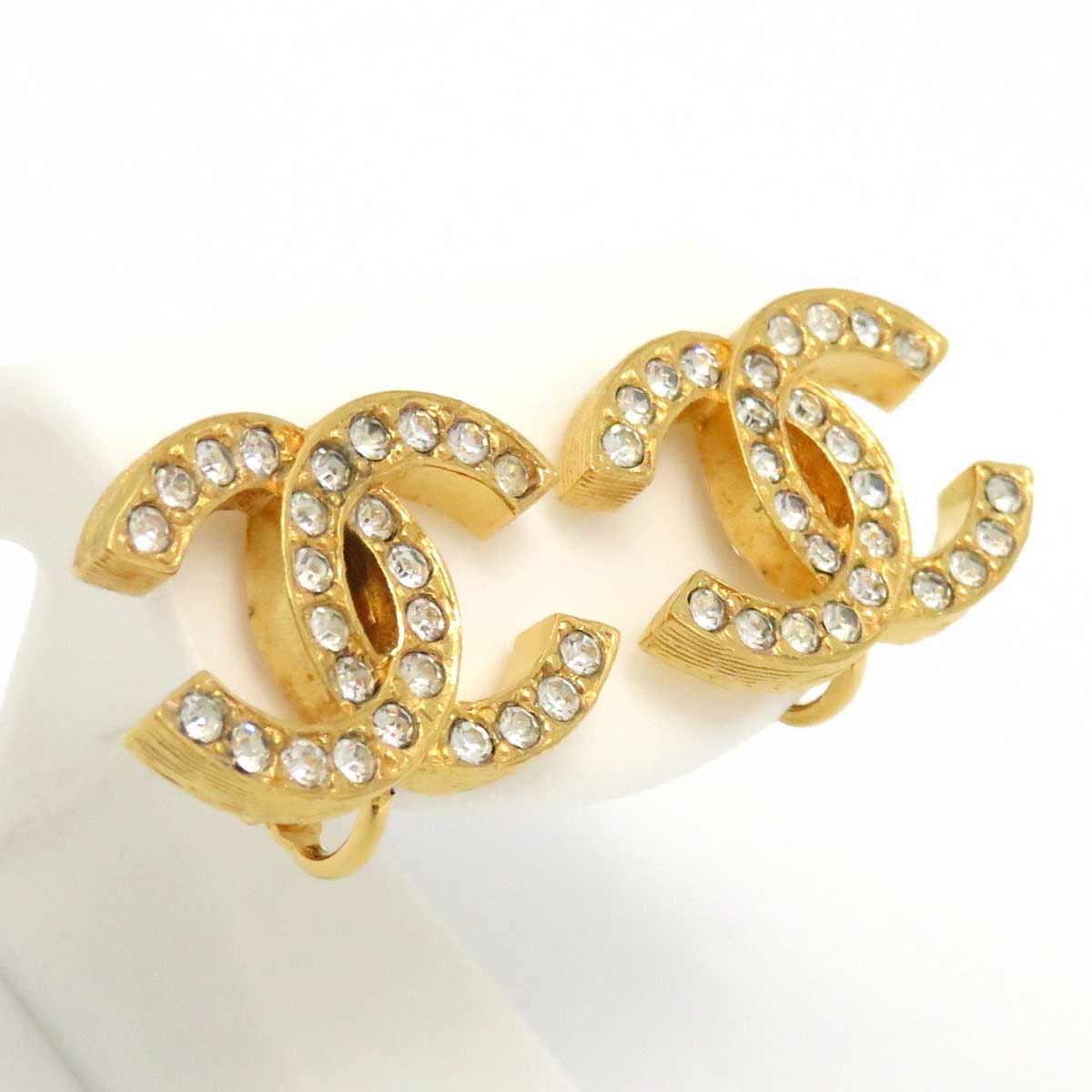 Chanel GP Coco Mark Rhinestone Earrings