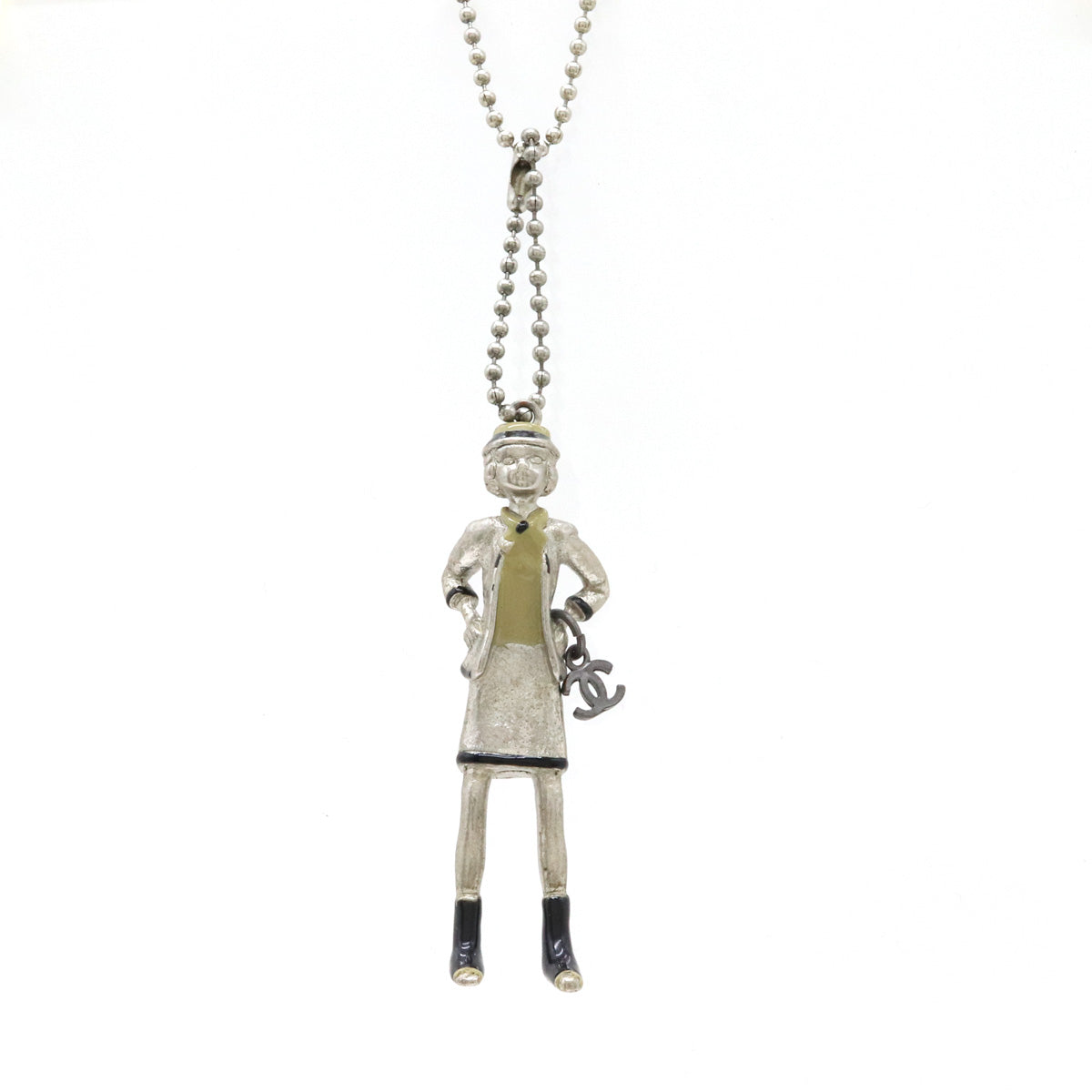 Chanel Mademoiselle Doll Metal Necklace Pendant in Very Good Condition