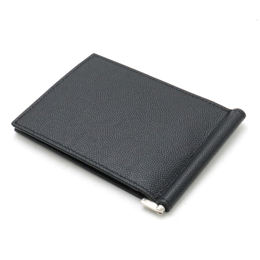 Yves Saint Laurent Leather Bill Clip Wallet Black