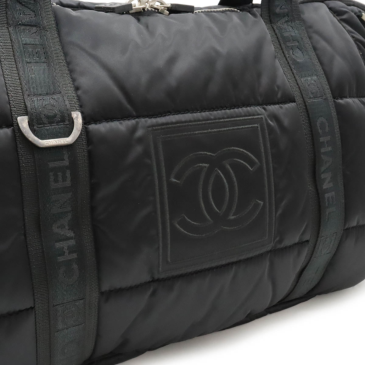 Chanel Nylon Coco Mark Boston Travel Bag