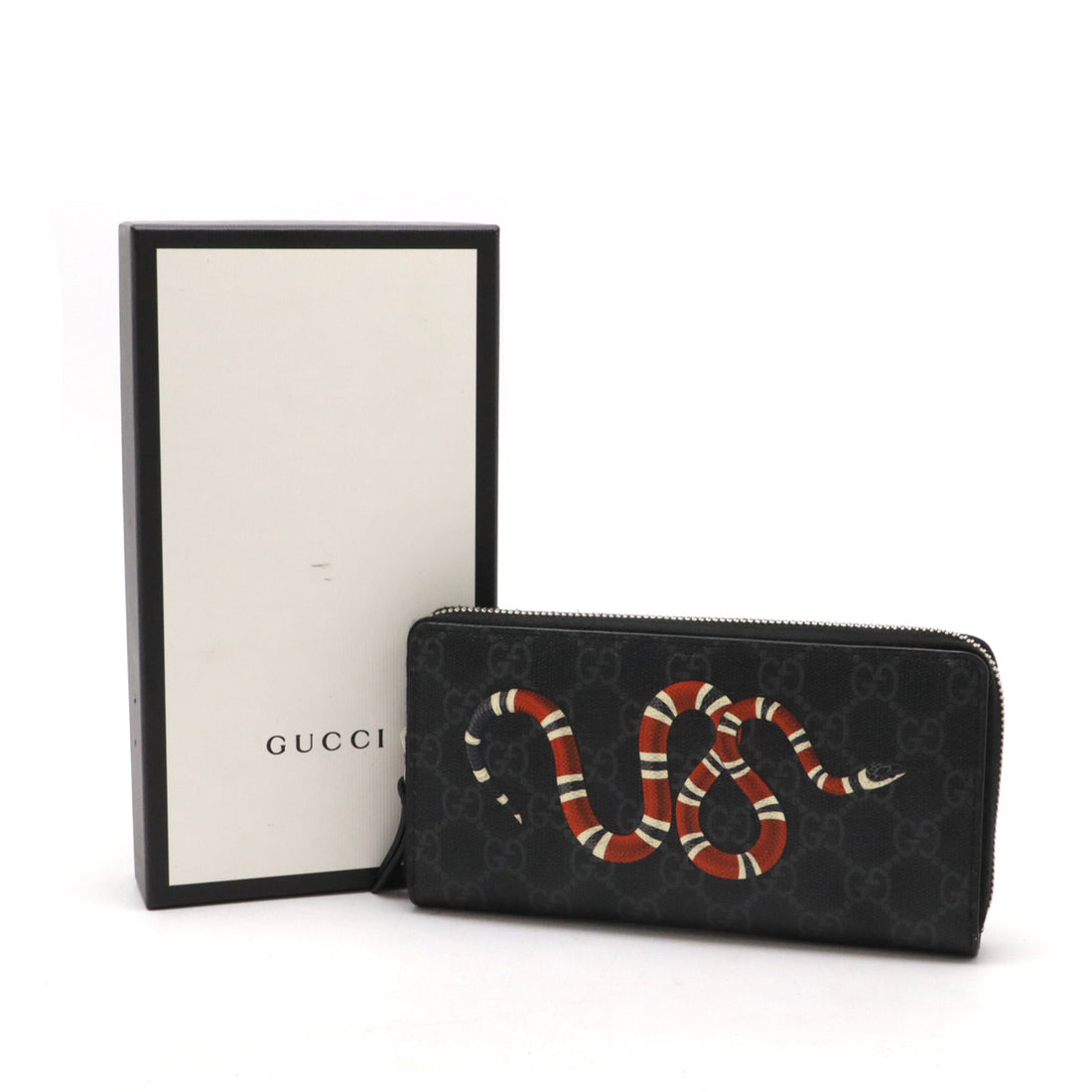 Gucci GG Supreme Zip Around Wallet PVC/Leather 451273