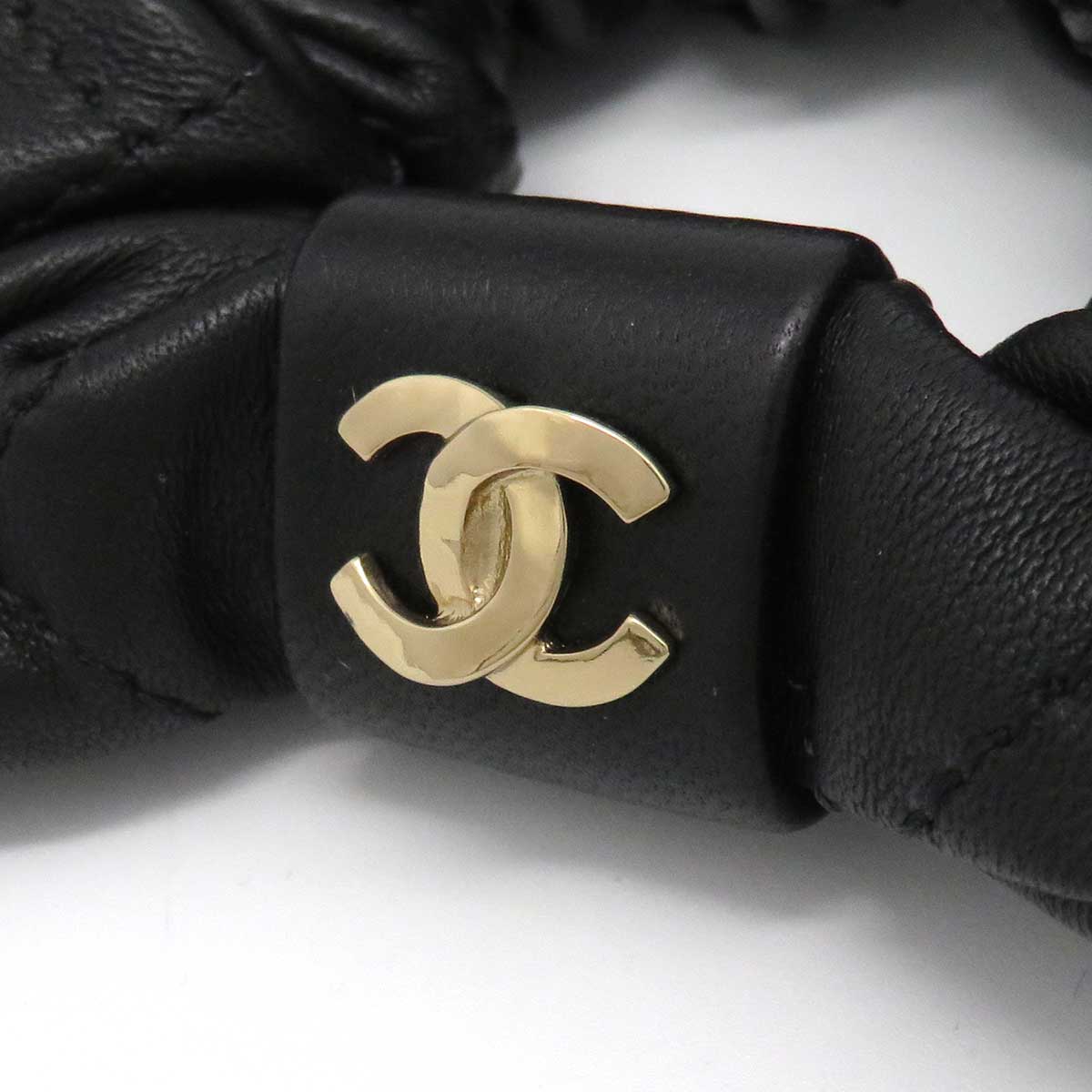 Chanel Leather Hair Accessory Black