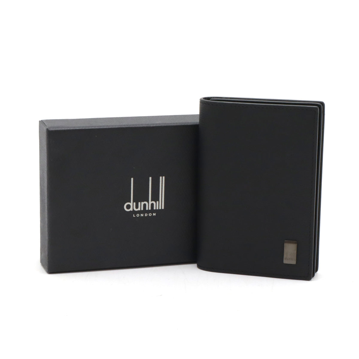 Dunhill Leather SIDECAR Card Case Black in Pristine Condition